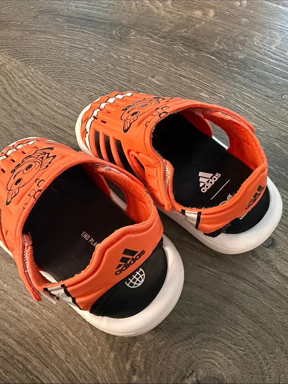 Disney Adidas Kids' Orange Finding Nemo Shoes Size 5K
